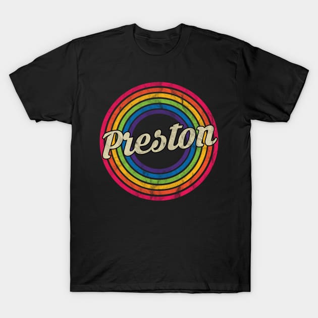 Preston - Retro Rainbow Faded-Style T-Shirt by MaydenArt